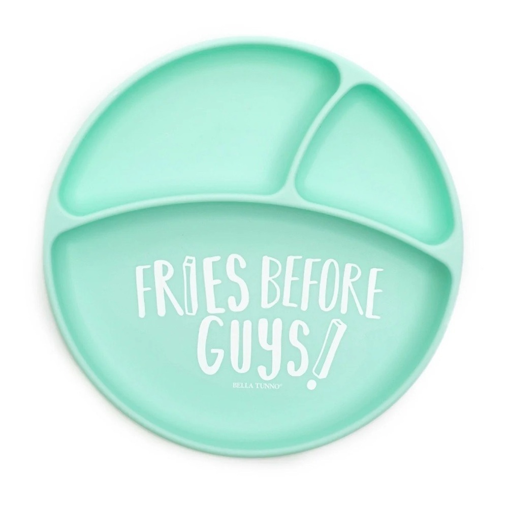 Bella Tunno "Fries Before Guys" Wonder Plate Silicone Suction Plate Baby NWOT